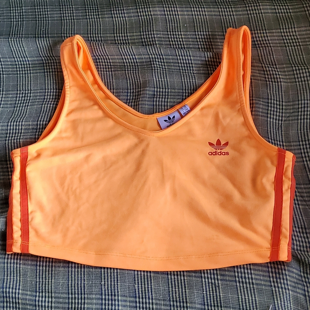 Adidas Orange Crop Gym Top